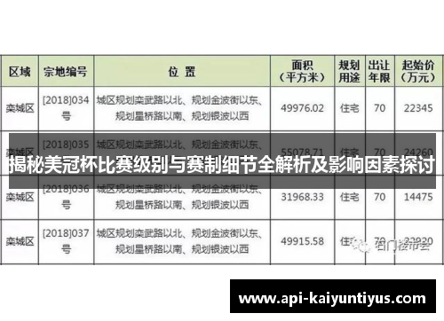 揭秘美冠杯比赛级别与赛制细节全解析及影响因素探讨